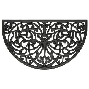 Wrought Iron Rubber Door Mat, 18" L x 30" W, Slice, Ironworks